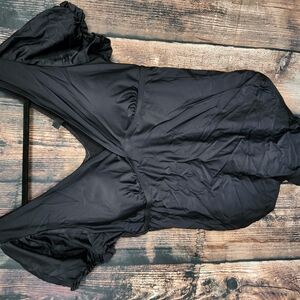 Torrid Retro Chic Black Puff Sleeve Swimsuit Size 2